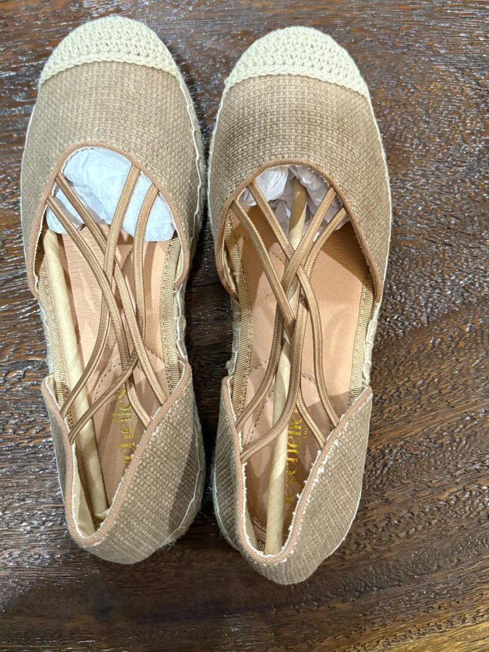 Seychelles Espadrilles Flats Natural sz 7 NEW Cream Tan Strappy Sandals Shoes